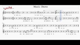 Marcia (Duetto) - Flauto dolce - Note -Spartito - Karaoke - Instrumental - Canto.