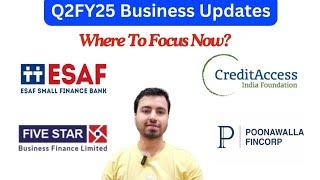 Q2FY25 Business Updates - ESAF Bank CA Grameen Poonawalla Fincorp Five-Star Business Finance