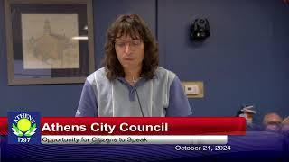 Athens City Council - October 21, 2024