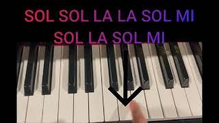 Tutorial diamonica GIRO GIRO TONDO (pianoforte, tastiera) con note - tastiera facile