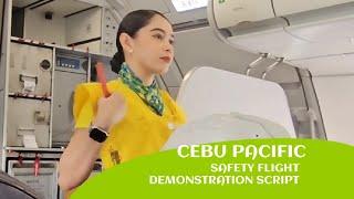 Beautiful Flight Attendant of Cebu Pacific/Safety Demonstration Flight.