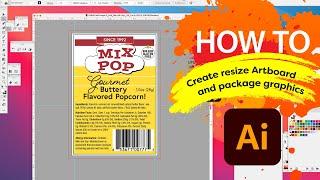 How to resize an Artboard and package label graphics in Adobe® Illustrator® // Real life example