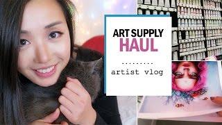 Art supply haul & making prints! // ARTIST VLOG 2