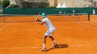 Rafael Nadal vs David Ferrer Practice Match on Clay at Monte Carlo ATP | Court Level View Tennis