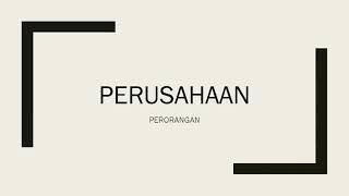 Perusahaan Perseorangan