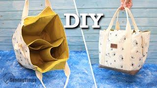 DIY Multi Pocket Tote Bag  How to make a Diaper Bag with Divider