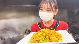 まかないガールズが好きな食べ物を作りたい！と思うのは自然なこと【枝豆と海老の炒飯】fried rice with green soybeans and shrimp.