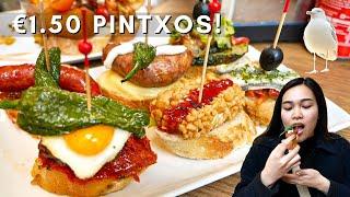 CHEAP Eats in Barcelona: Pintxos! | Spanish Street Food + Montjuïc Tour