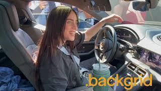 Billie Eilish talks to fans from her car ahead of Jimmy Kimmel appearance in Hollywood, CA