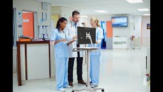 CTA Digital Height-Adjustable Rolling Medical Workstation Cart with VESA Plate(QPAD HRSWV)