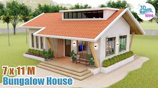 SMALL HOUSE DESIGN | 7 X 11 meters with 2 Bedroom | Pinoy House