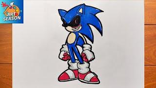 How to Draw Sonic.EXE Step by Step