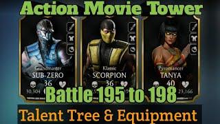 Mk Mobile Action Movie Tower Battle 195, 196, 197, 198 | Talent Tree & Equipment