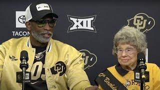 Ms. Peggy joins Deion Sanders' press conference on her 100th birthday  | ESPN College Football