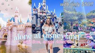 I WENT TO DISNEYLAND ALONE WITH ONLY $50 & THIS IS HOW! | my experience single rides and wait time