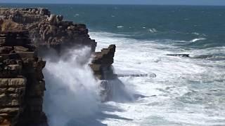 Wilde Küste Peniche # Starke Brandung  + Blick nach Berlengas # Portugal