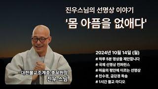 몸 아픔을 없애다 - 하루 5분 명상을 제안합니다 - 국제 선명상 컨퍼런스  - 지금 바로 마음의 평안에 이르는 선명상 - 진우스님의 오늘의 명상 #선명상 #조계종 #진우스님