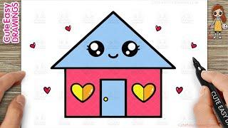 How to Draw a Cute House Simple & Easy for Kids