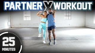 25 Minute Full Body Partner Workout [ Strength X HIIT / No Equipment]