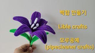 백합 만들기(lily crafts) 모루공예 l DIY handmade pipecleanercrafts l Liblecrafts