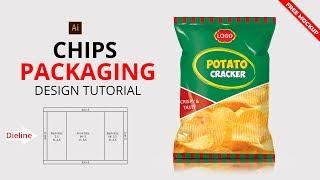 Potato Chips #Packaging Design in Illustrator Tutorial | Product Packaging Dieline/Layout #Maxpoint