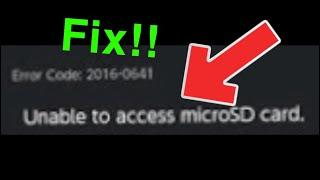 Nintendo switch error code 2016-0641 FIX! Unable to access microSD card