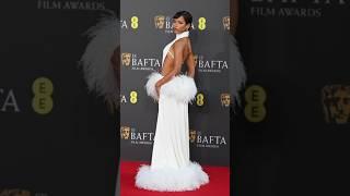 Taylor Russell and Indila Amarteifio attends the EE BAFTA Film Awards #asdfashionstyle #luxurydress
