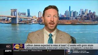 ESPN SC | Dave McMenamin has latest on Lakers starting lineup vs. Nets tonight without LeBron