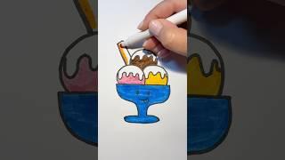 How to draw and color ice cream 