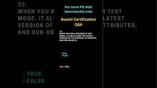 Boomi Certification  Q&A