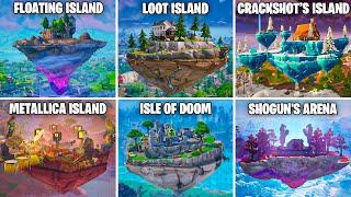 Evolution of Floating Island in Fortnite (Chapter 1 Season 6 - Chapter 6 Season 1)