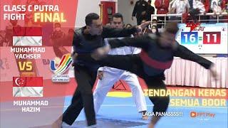 m yachser  (Indonesia) vs m hazim (singapura) kelas c putra pencak silat sea games 2022