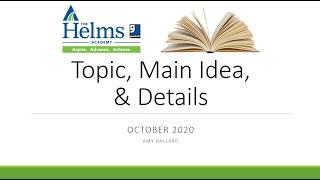 Topic, Main Idea, and Details | GED, HiSET, and TASC Language Arts Prep