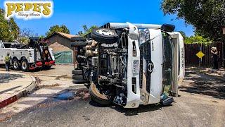 Box Truck Rolls Over in Front of Elementary School