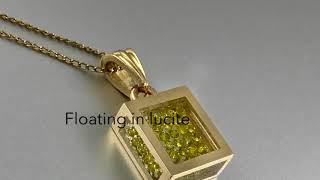 14k Color Enhanced Canary Diamond Pavé Pendant - Sunshine in a box