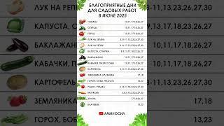 БЛАГОПРИЯТНЫЕ ПОСАДОЧНЫЕ ДНИ В ИЮНЕ 2025 | ПОСЕВНОЙ КАЛЕНДАРЬ НА ИЮНЬ | ЛУННЫЙ ПОСЕВНОЙ КАЛЕНДАРЬ