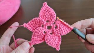 Wow!.  Amazing!.. Super Easy Crochet Tunisian Knitting Flower  Motif - Tığ İşi Şahane Motif Örgü...