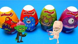 Monster Eggs with Surprise Toy and Dessert | Kidsworld Pudding