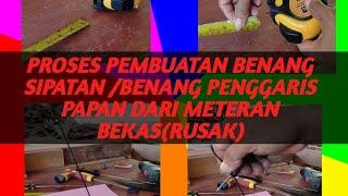 @Proses pembuatan benang sipatan /benang penggaris papan dari meteran bekas (rusak)