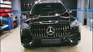 Mercedes GLS оклейка защитной пленкой, антихром, перетяжка потолка, нанесение нанокерамики Москва