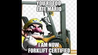 Wario becomes Forklift Certified