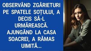 Observând zgârieturi pe spatele soțului, a decis să-l urmărească. Ajungând la casa soacrei, a...