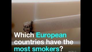 Which European countries have the most smokers
