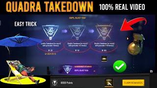 OOps, Blast You | Quadra Takedown ( Or More ) With Grenade | Quatara Kill Mission Trick Free Fire