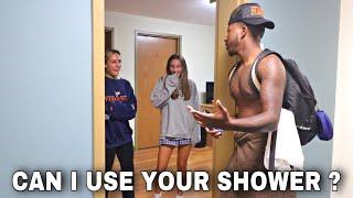 Asking Random College Girls If I Can Use Their Shower! *BBC EDITION*