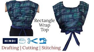 Rectangle Shirt | Simple Wrap Top | Crop Top Cutting and Stitching