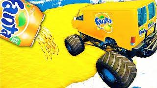 Cars Jumping in Giant Orange Pool Fanta - Beamng Drive