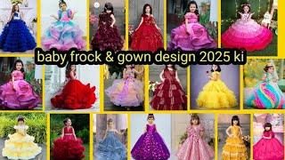 New Trendy Baby Girl Gown Frock Designs 2025 net frock design For baby girl Ruffle baby frock design