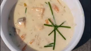 Creamed fish soup with salmon and cod!  Сливочный рыбный суп с лососем и треской! 