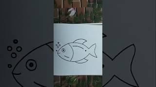 How To Draw A Fish For Kids || Fish Drawing  #shorts #trending #youtubeshorts #ytshorts #viralvideo